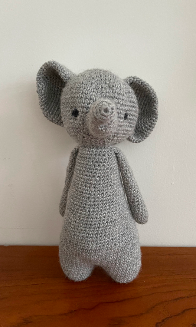 Croched elephant stuffed animal