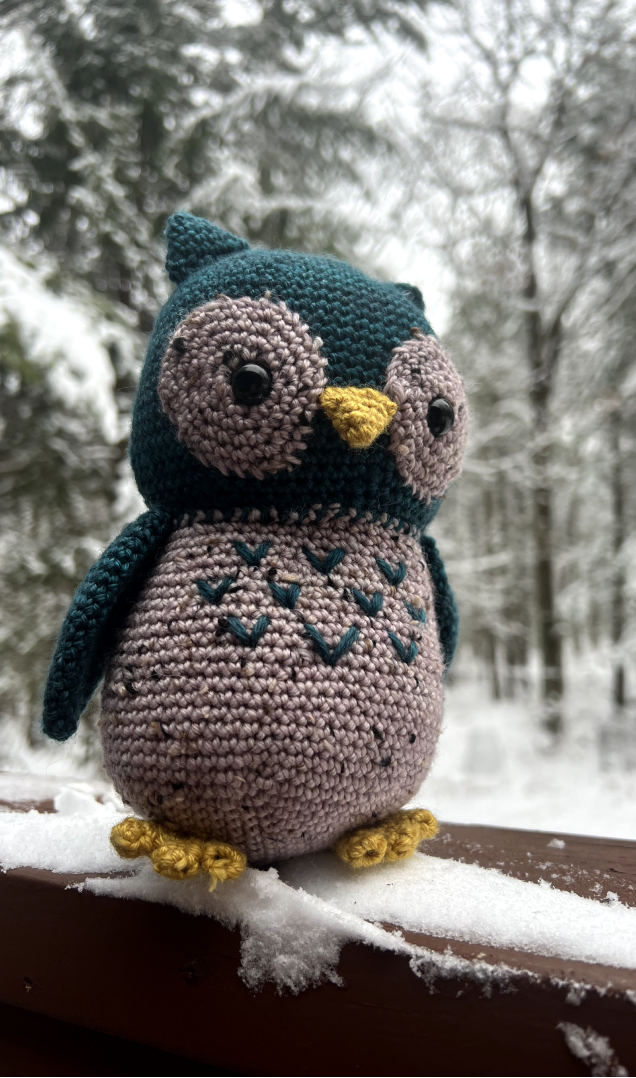 Croched owl stuffed animal